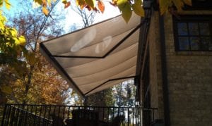 Retractable awnings are designed to fold or roll back when not in use. The retraction may be manual or motorized. Sensors, remote controls, and buttons switches are used to operate the motorized options. These popular outdoor coverings are available in different fabrics. Some common choices include solution-dyed acrylic and vinyl-coated fabrics.