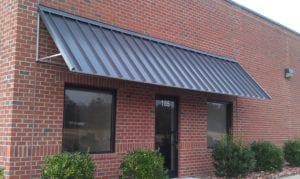 The standing seam metal awning can be used for storefronts, windows, stairway covering, or door protection. Our Custom Canvas Works team is happy to help you design a setup that you’ll be proud of.